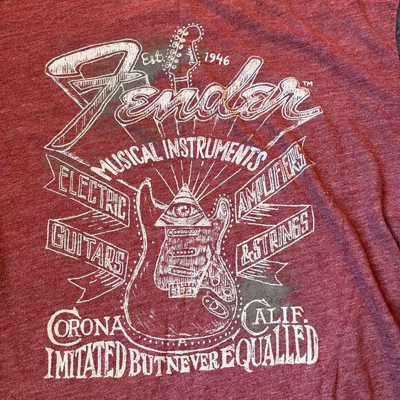 Fender Guitar Men’s MD Baseball Jersey Style Graphic T-shirt - Picture 2 of 3